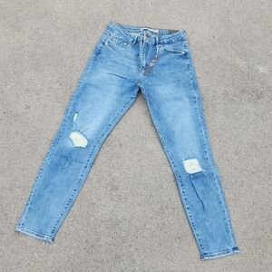 Women's Blue Distressed Jeans